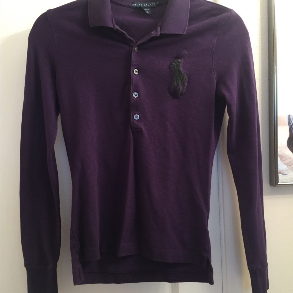 Ralph Lauren Skinny Fit Big Pony Polo, purple